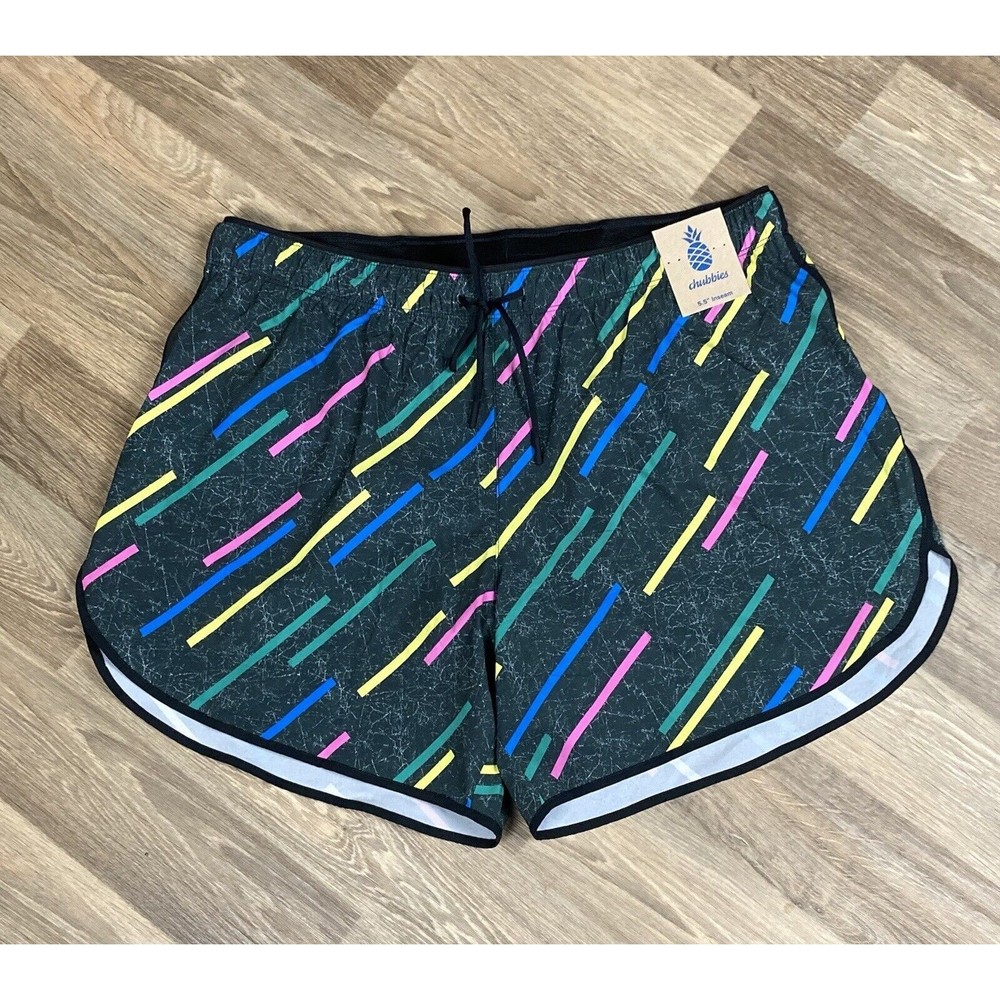 Chubbies Men's The Winning Streaks Running Shorts 2XL XXL Multicolor 5.5" NWT